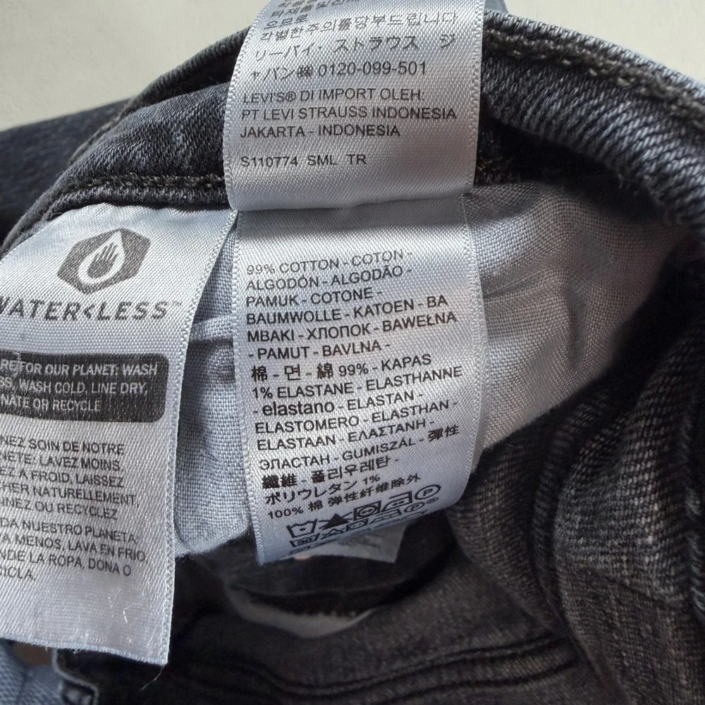 Levis‎ Premium Big E Ribcage Straight Ankle Jeans Womens 31 Washed Black